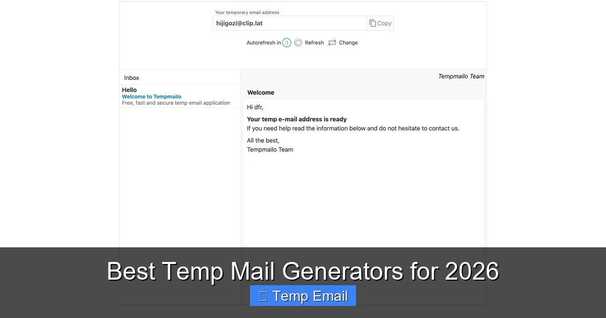 Best Temp Mail Generators for 2026